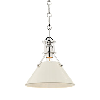 Buy polished-nickel-off-white Painted No. Outdoor (Damp) Pendant by Hudson Valley