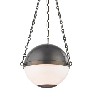 Buy distressed-bronze-with-opal-glass Sphere No. Outdoor (Damp) Pendant by Hudson Valley