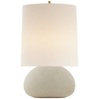 Buy marion-white-with-16-x-17-x-17-5-linen-oval-glass-and-natural-cream-shade Sumava Table Lamp by Visual Comfort Signature
