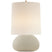 Marion White with 16 " x 17 " x 17.5" Linen Oval Glass and Natural/Cream Shade
