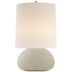 Marion White with 16 " x 17 " x 17.5" Linen Oval Glass and Natural/Cream Shade