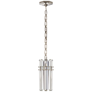 Buy polished-nickel-with-crystal-glass-and-clear-shade Bonnington Outdoor (Damp) Pendant by Visual Comfort Signature
