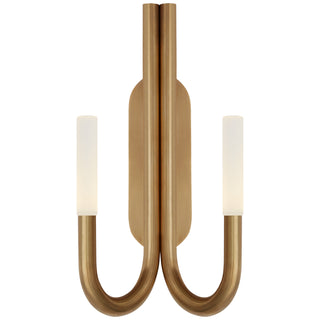 Buy antique-burnished-brass-with-etched-crystal-glass Rousseau Outdoor (Damp) Sconce by Visual Comfort Signature