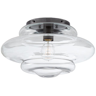Buy bronze-with-clear-glass-glass Tableau Outdoor (Damp) Flush Mount Ceiling Light by Visual Comfort Signature