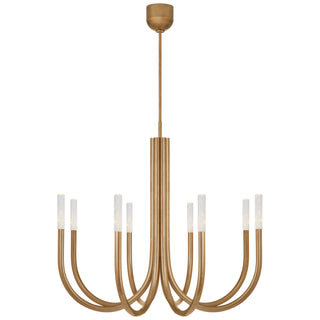 Buy antique-burnished-brass-with-seeded-glass-glass Rousseau Outdoor (Damp) Chandelier by Visual Comfort Signature