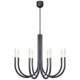 Buy bronze-with-etched-crystal-glass Rousseau Outdoor (Damp) Chandelier by Visual Comfort Signature