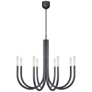 Buy bronze-with-seeded-glass-glass Rousseau Outdoor (Damp) Chandelier by Visual Comfort Signature