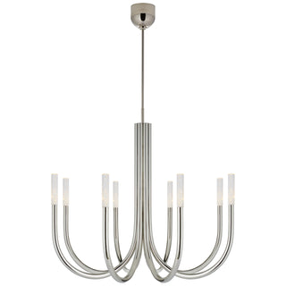 Buy polished-nickel-with-seeded-glass-glass Rousseau Outdoor (Damp) Chandelier by Visual Comfort Signature
