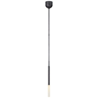 Buy bronze-with-etched-crystal-glass-and-white-shade Rousseau Outdoor (Damp) Pendant by Visual Comfort Signature