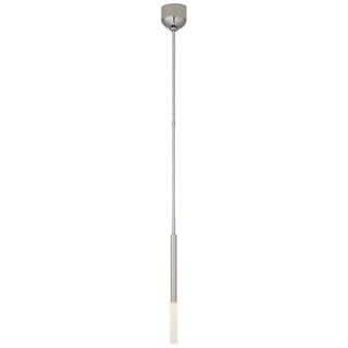 Buy polished-nickel-with-etched-crystal-glass-and-white-shade Rousseau Outdoor (Damp) Pendant by Visual Comfort Signature