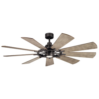 Buy anvil-iron-finish-with-distressed-antique-gray-blades Gentry Outdoor (Damp) Ceiling Fan with Light by Kichler