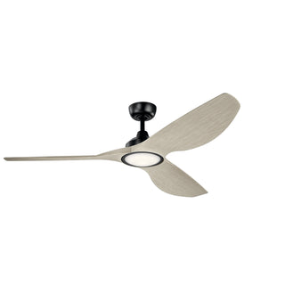 Buy satin-black-finish-with-weathered-white-walnut-blades Imari Outdoor (Damp) Ceiling Fan with Light by Kichler