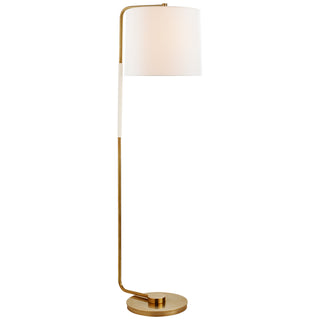 Buy soft-brass-with-13-5-x-14-25-x-12-linen-glass Swing Floor Lamp by Visual Comfort Signature