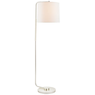 Buy soft-silver-with-13-5-x-14-25-x-12-linen-glass Swing Floor Lamp by Visual Comfort Signature