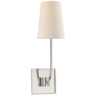 Buy polished-nickel-with-3-5-x-4-75-x-6-25-linen-glass Venini Sconce by Visual Comfort Signature