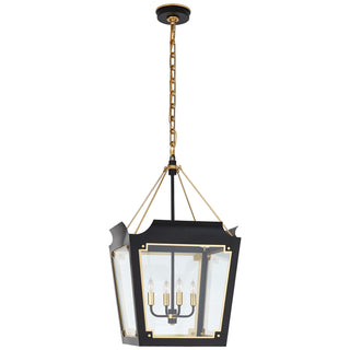 Buy matte-black-with-gild Caddo Outdoor (Damp) Lantern by Visual Comfort Signature