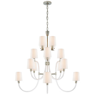 Buy clear-acrylic-with-polished-nickel Clarice Chandelier by Visual Comfort Signature