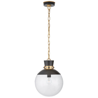 Buy matte-black-with-gild Lucia Outdoor (Damp) Pendant by Visual Comfort Signature