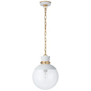 Buy white-with-gild Lucia Outdoor (Damp) Pendant by Visual Comfort Signature