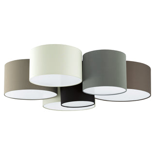 Buy white-black-taupe-grey-cappucino-with-white-black-taupe-grey-cappuchino-glass Pastore Ceiling Mount Light by Eglo USA