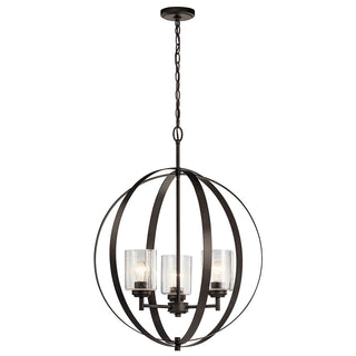 Buy olde-bronze-with-clear-seeded-glass-and-clear-shade Winslow Chandelier by Kichler