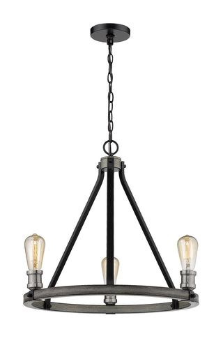 Buy ashen-barnboard-and-silver-gray-shade Kirkland Chandelier by Z-Lite