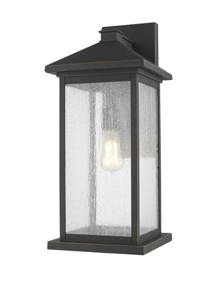 Buy oil-rubbed-bronze-with-clear-seedy-glass Portland Outdoor (Wet) Wall Lantern by Z-Lite