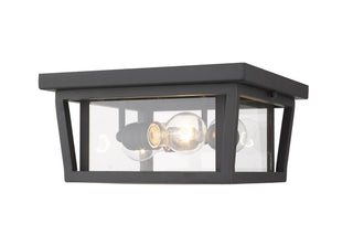 Buy oil-rubbed-bronze-with-clear-glass Seoul Outdoor (Wet) Flush Mount Ceiling Light by Z-Lite