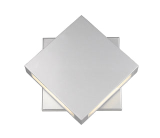 Buy silver-with-sand-blast-glass Quadrate Outdoor (Wet) Sconce by Z-Lite