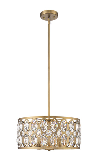 Buy heirloom-brass-with-heirloom-brass-glass-and-metal-shade Dealey Chandelier by Z-Lite