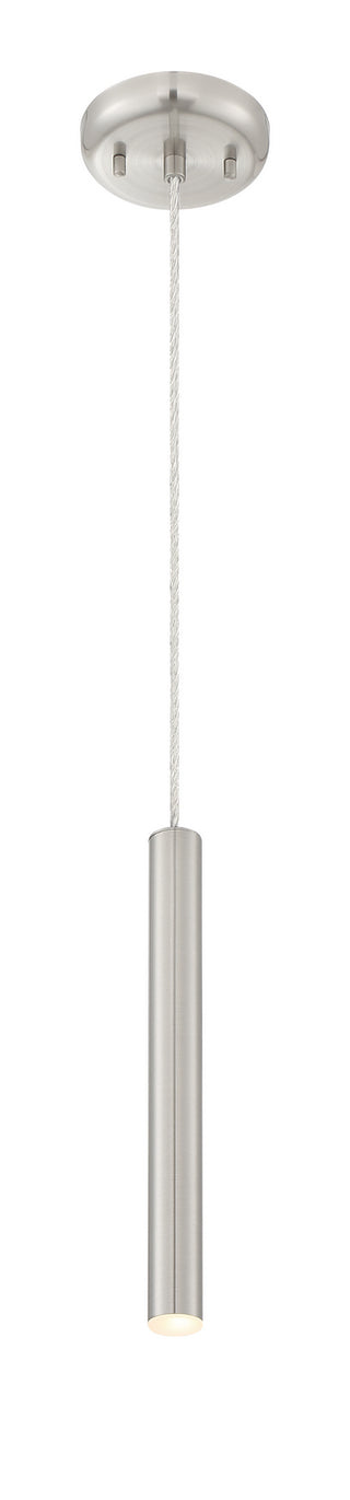 Buy brushed-nickel-with-brushed-nickel-glass-and-silver-gray-shade Forest Outdoor (Damp) Pendant by Z-Lite