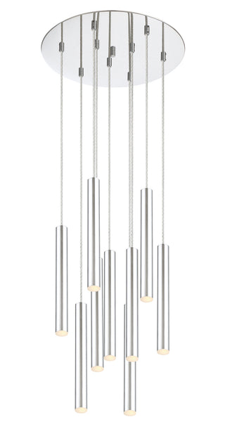 Buy chrome-with-chrome-glass-and-silver-gray-shade Forest Outdoor (Damp) Chandelier by Z-Lite