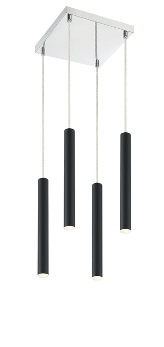 Buy matte-black-with-matte-black-glass Forest Outdoor (Damp) Chandelier by Z-Lite