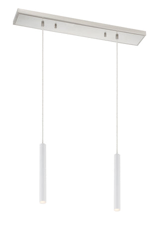 Buy brushed-nickel-with-matte-white-glass Forest Outdoor (Damp) Chandelier by Z-Lite