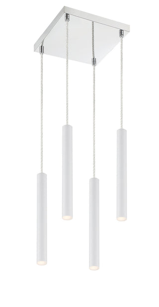 Buy chrome-with-matte-white-glass-and-white-shade Forest Outdoor (Damp) Chandelier by Z-Lite