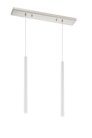 Buy brushed-nickel-with-matte-white-glass Forest Outdoor (Damp) Chandelier by Z-Lite