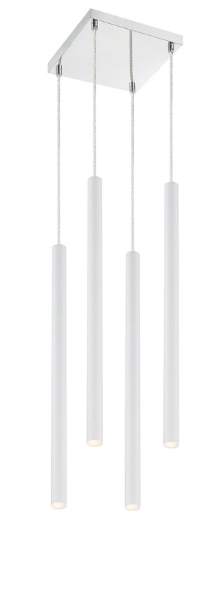 Buy chrome-with-matte-white-glass-and-white-shade Forest Outdoor (Damp) Chandelier by Z-Lite