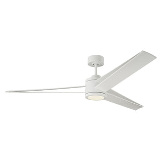 Buy matte-white-finish-with-matte-white-abs-blades Armstrong Outdoor (Damp) Ceiling Fan with Light by Visual Comfort Fan