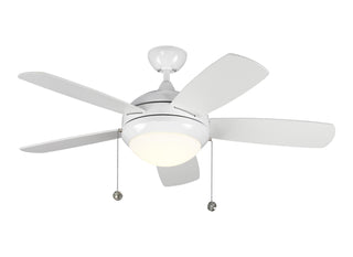 Buy white-finish-with-white-blades 5-Blades Discus Ceiling Fan with Light by Generation Lighting