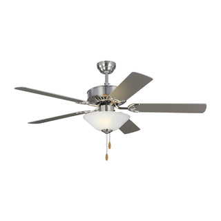 Buy brushed-steel-finish-with-silver-blades Haven Ceiling Fan with Light by Visual Comfort Fan