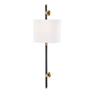 Buy aged-old-bronze-with-off-white-glass-and-white-shade Bowery Outdoor (Damp) Sconce by Hudson Valley