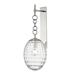 Buy polished-nickel-with-clear-optic-glass Venice Outdoor (Damp) Sconce by Hudson Valley