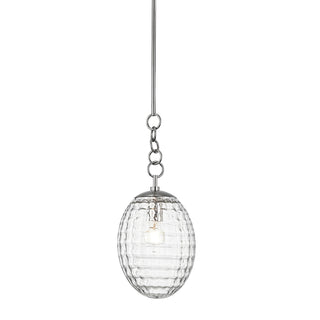 Buy polished-nickel-with-clear-optic-glass-and-clear-textured-shade Venice Outdoor (Damp) Pendant by Hudson Valley