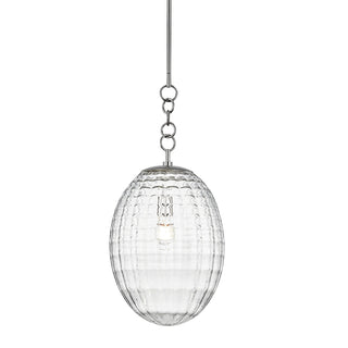 Buy polished-nickel-with-clear-optic-glass Venice Outdoor (Damp) Pendant by Hudson Valley