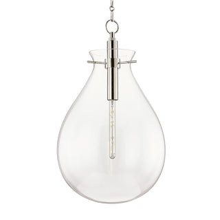 Buy polished-nickel-with-clear-glass Ivy Outdoor (Damp) Pendant by Hudson Valley