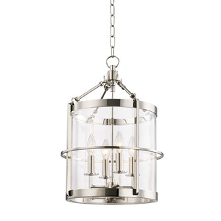Buy polished-nickel-with-clear-glass Ren Outdoor (Damp) Lantern by Hudson Valley