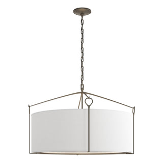 Buy dark-smoke-with-natural-anna-shade-sf-glass-and-natural-cream-shade Bow Pendant by Hubbardton Forge