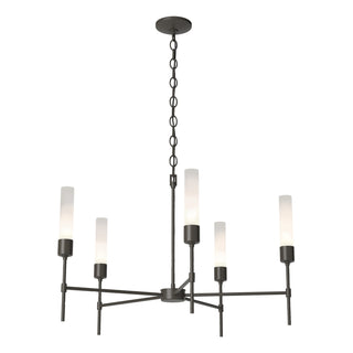 Buy dark-smoke-with-frosted-glass-fd-glass Vela Chandelier by Hubbardton Forge