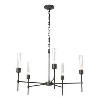 Buy dark-smoke-with-clear-glass-zm-glass Vela Chandelier by Hubbardton Forge