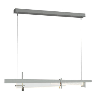 Buy vintage-platinum-with-clear-glass-zm-glass-and-clear-textured-shade Tenon Pendant by Hubbardton Forge
